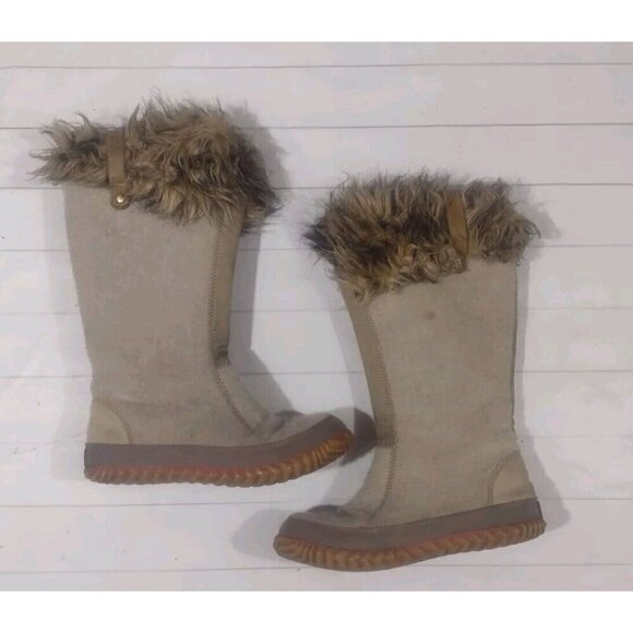 Sorel Women's Winter Boots - Tan with Brown Fur - Picture 1 of 13